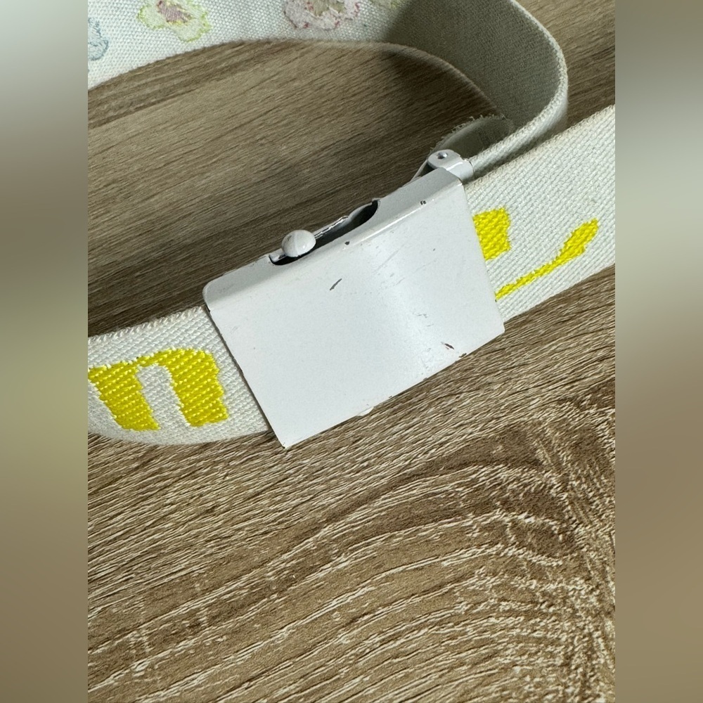 Armani Exchange Women M White Canvas Multicolor Belt - Picture 6 of 13